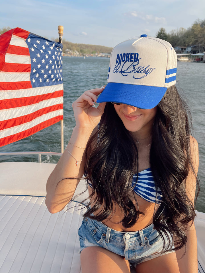 Booked and Busy - Royal Blue Vintage Trucker Hat