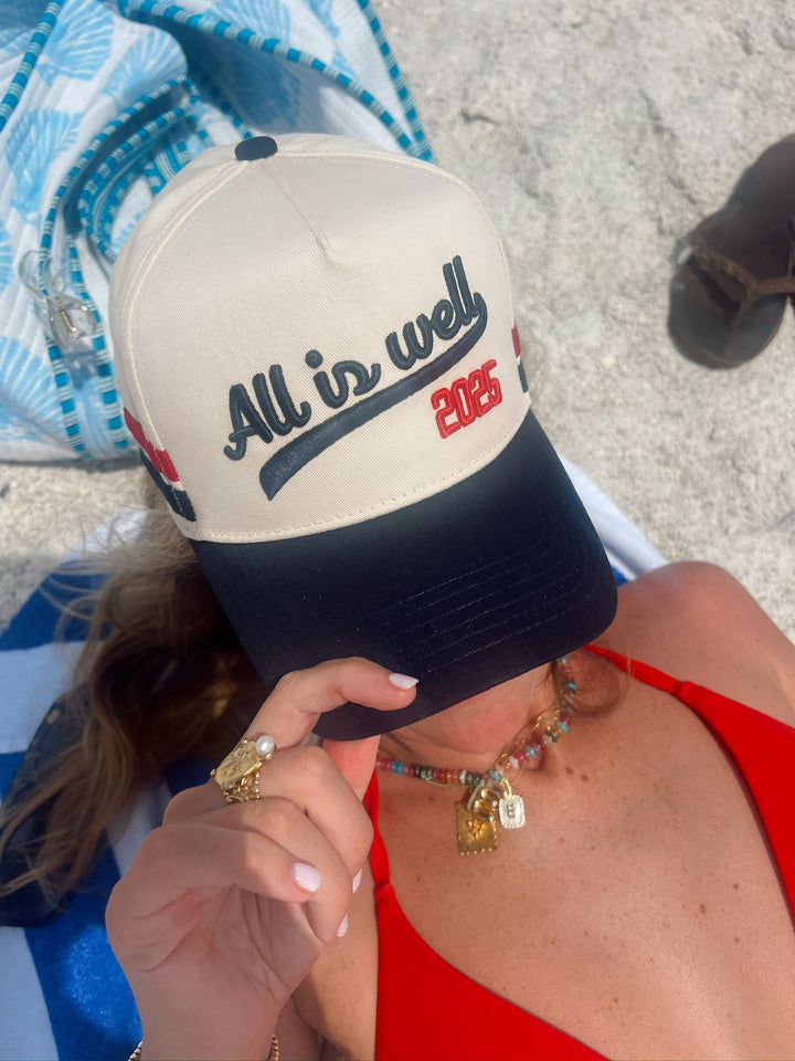 All is Well - Navy Vintage Trucker Hat