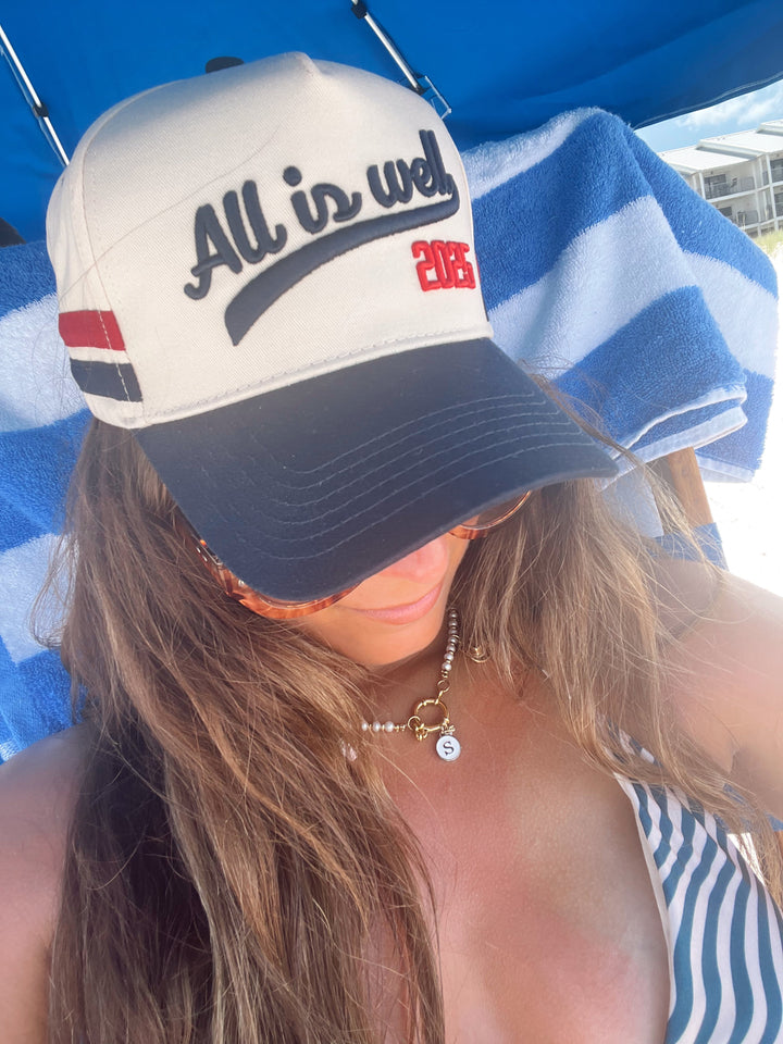 All is Well - Navy Vintage Trucker Hat