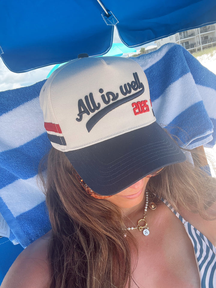 All is Well - Navy Vintage Trucker Hat