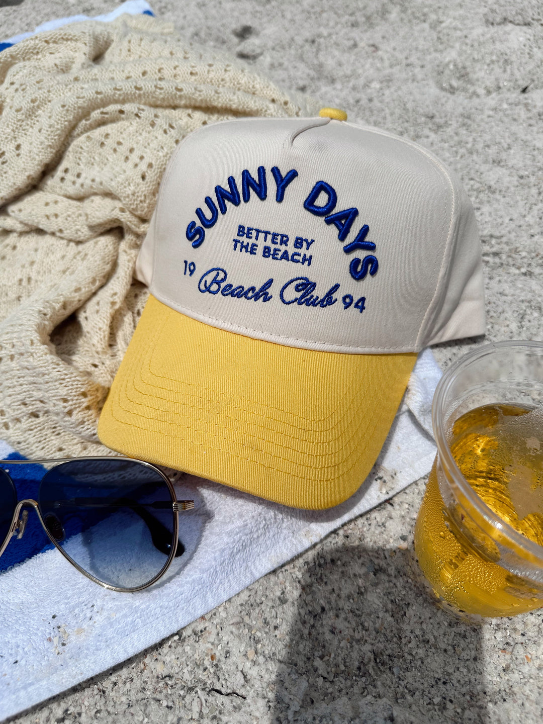 Sunny Days - Yellow Vintage Trucker Hat