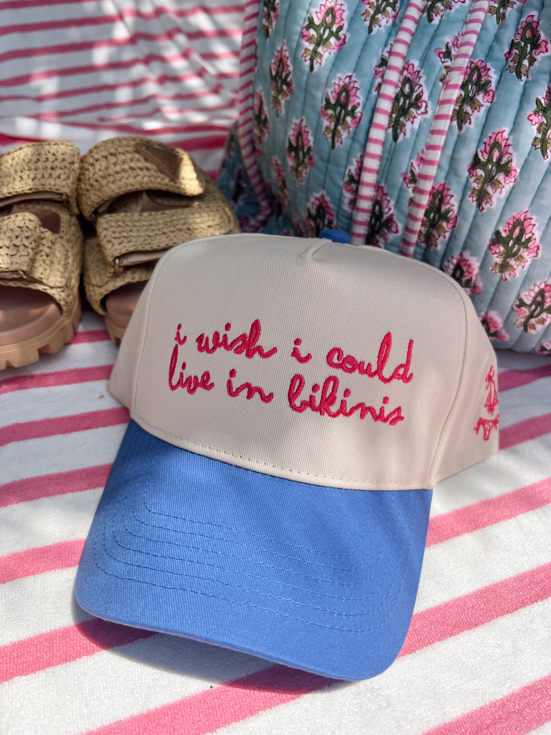 I Wish I Could Live in Bikinis - Periwinkle Vintage Trucker Hat