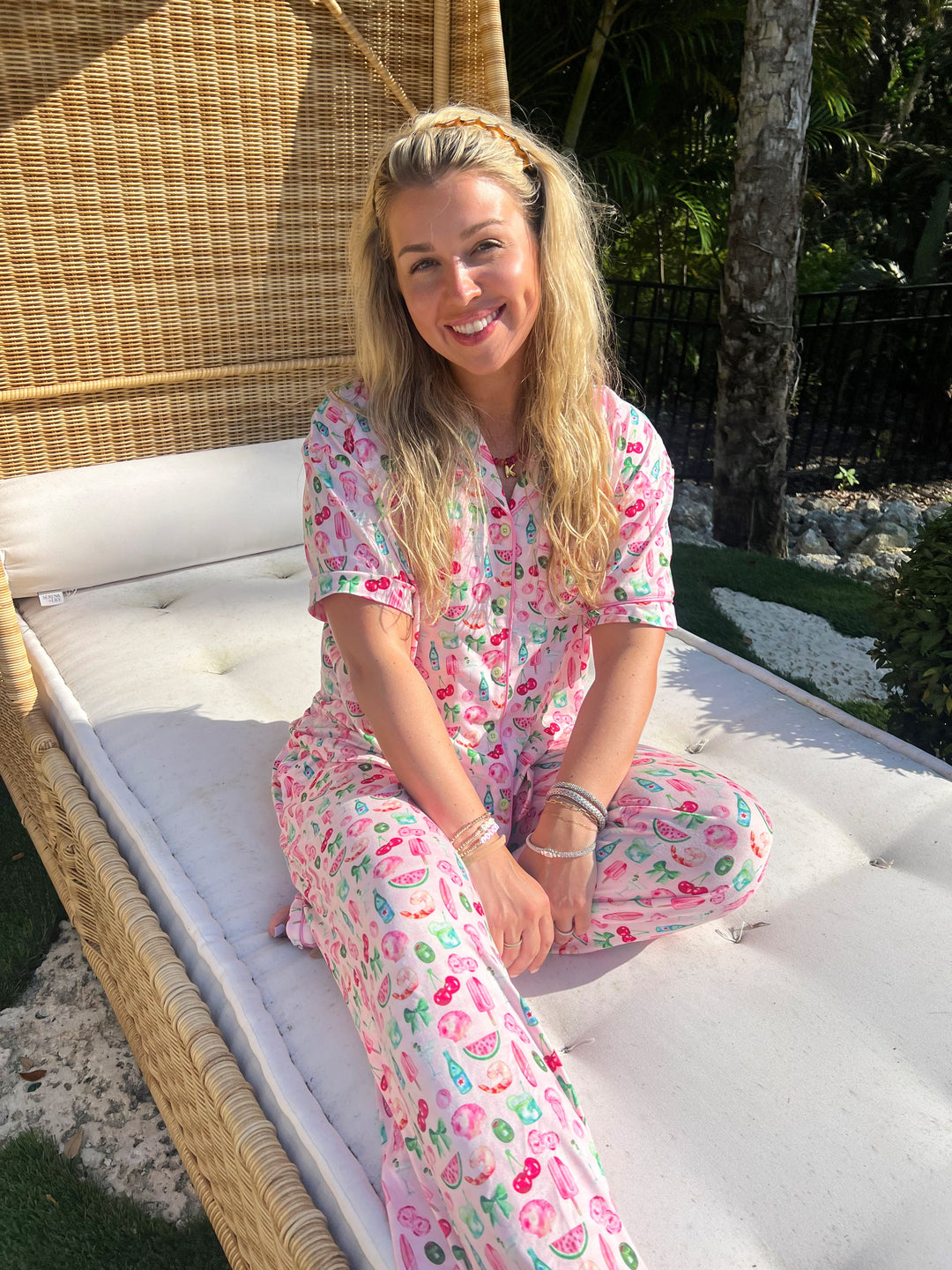 Pink Summer Spritz - Short Sleeve + Pant Pajama Set