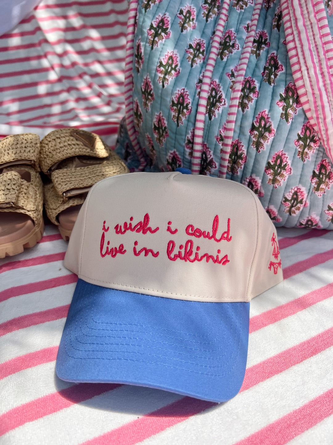 I Wish I Could Live in Bikinis - Periwinkle Vintage Trucker Hat