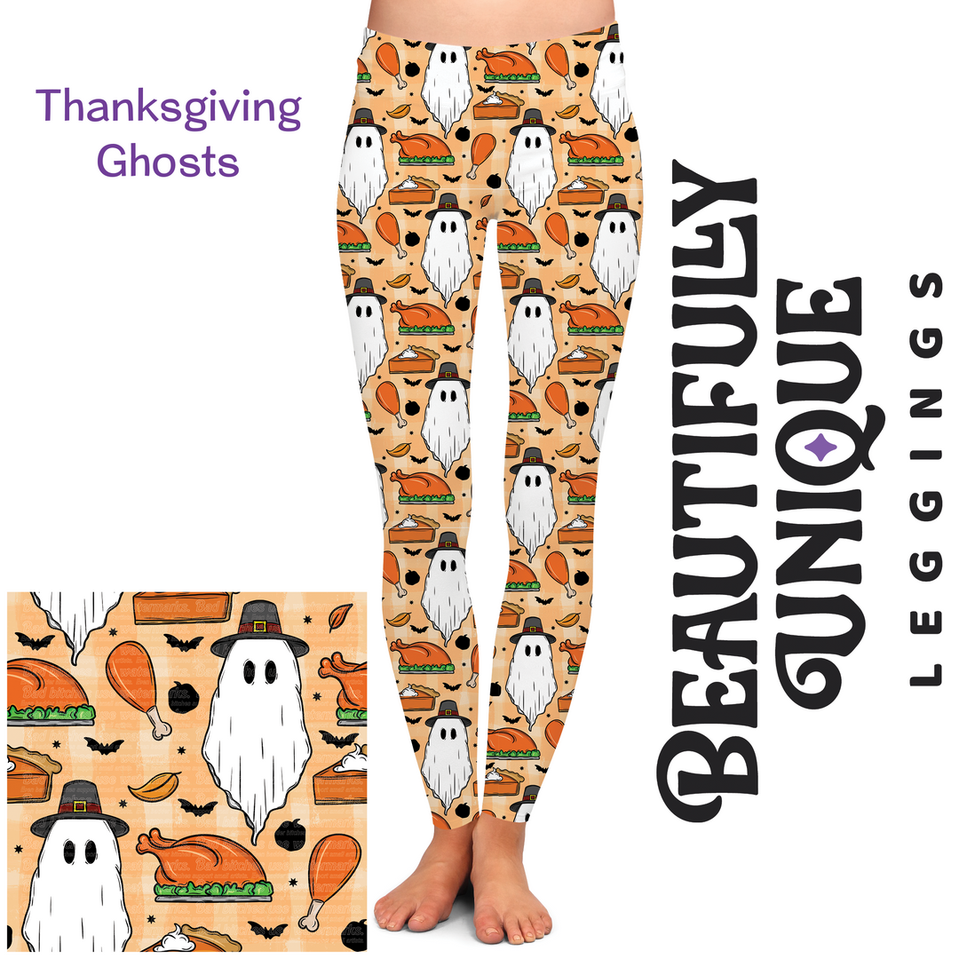 Thanksgiving Ghosts Exclusive Leggings - High-quality Handcrafted Vibrant