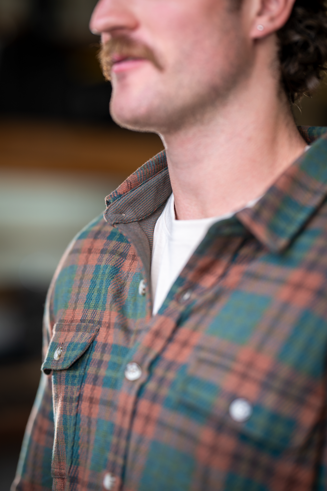 The Afterburn | Rust & Forest Heritage Plaid Chinchilla Soft™ Long Sleeve Stretch Button Up Shirt | Pre-Order | Ships early October 2026