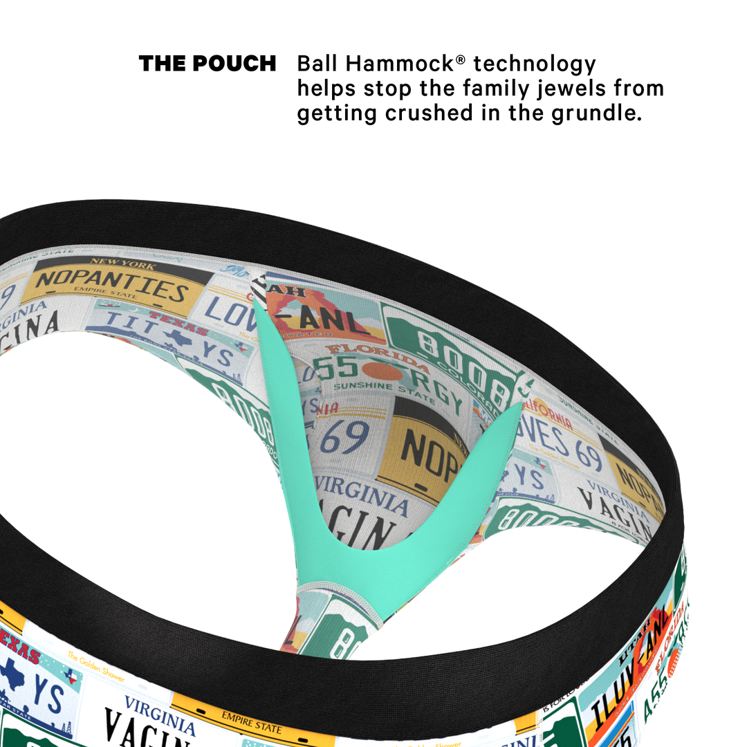 The DMV Catastrophe | License Plates Ball Hammock® Pouch Underwear Briefs