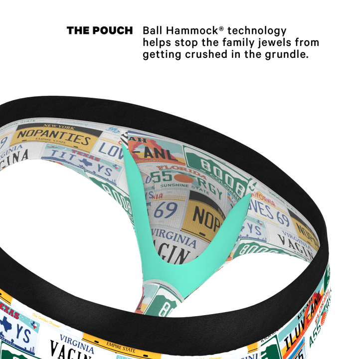 The DMV Catastrophe | License Plates Ball Hammock® Pouch Underwear Briefs