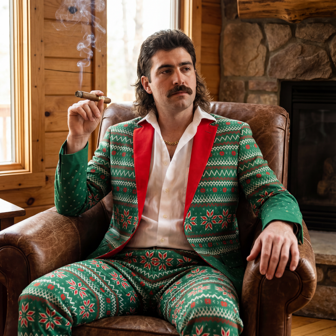 The Kris Kringle | Green Fair Isle Christmas Suit