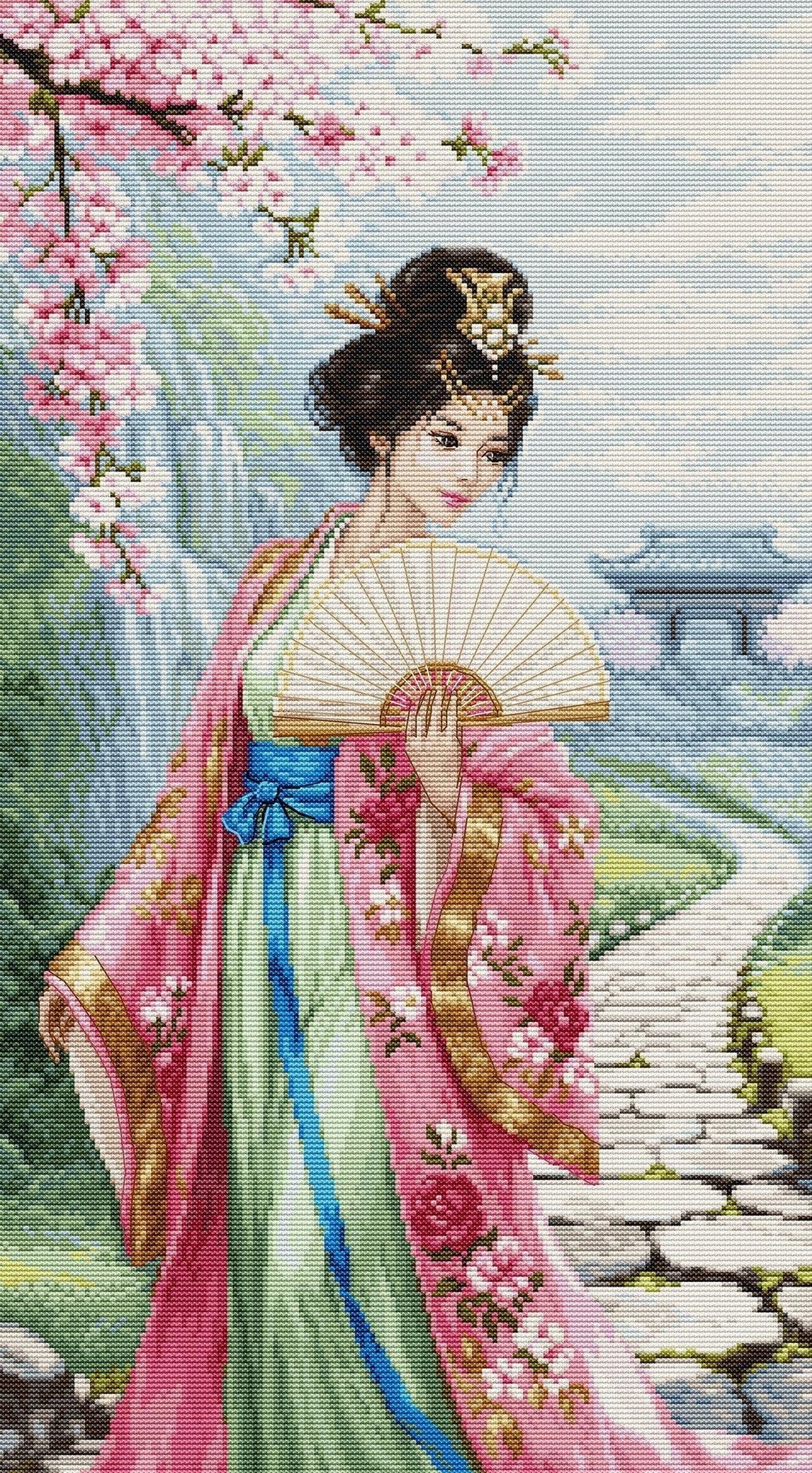 The Song of Cherry Blossoms BU5105L Counted Cross-Stitch Kit