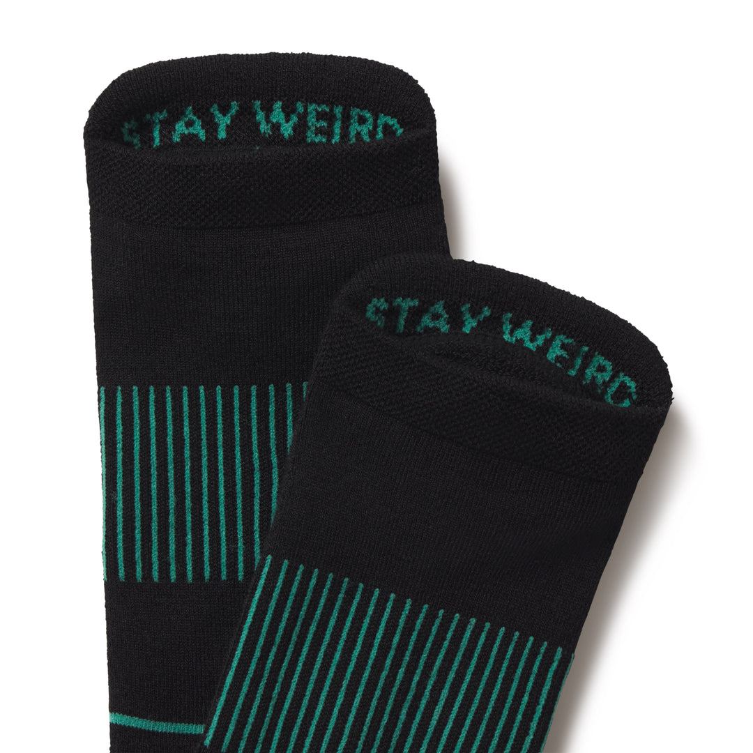 The Threat Level Midnight | Black Stay Weird Heel Hammock™ Ankle Socks