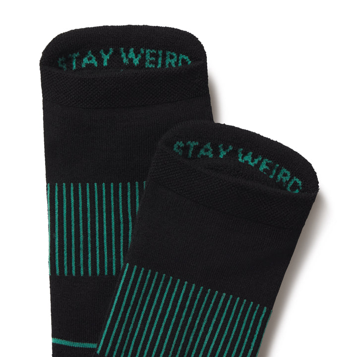 The Threat Level Midnight | Black Stay Weird Heel Hammock™ Ankle Socks