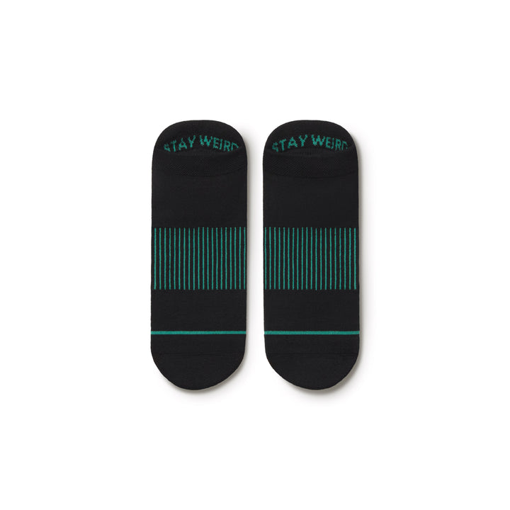 The Threat Level Midnight | Black Stay Weird Heel Hammock™ Ankle Socks