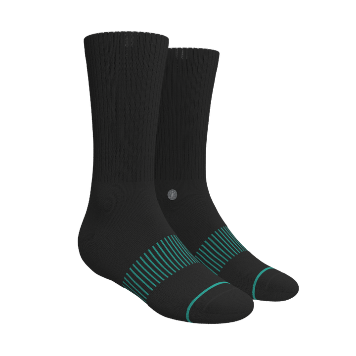 The Threat Level Midnight | Black Stay Weird Heel Hammock™ Crew Socks