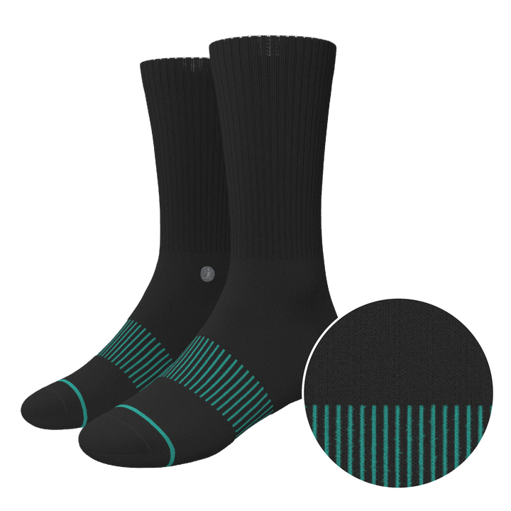 The Threat Level Midnight | Black Stay Weird Heel Hammock™ Crew Socks