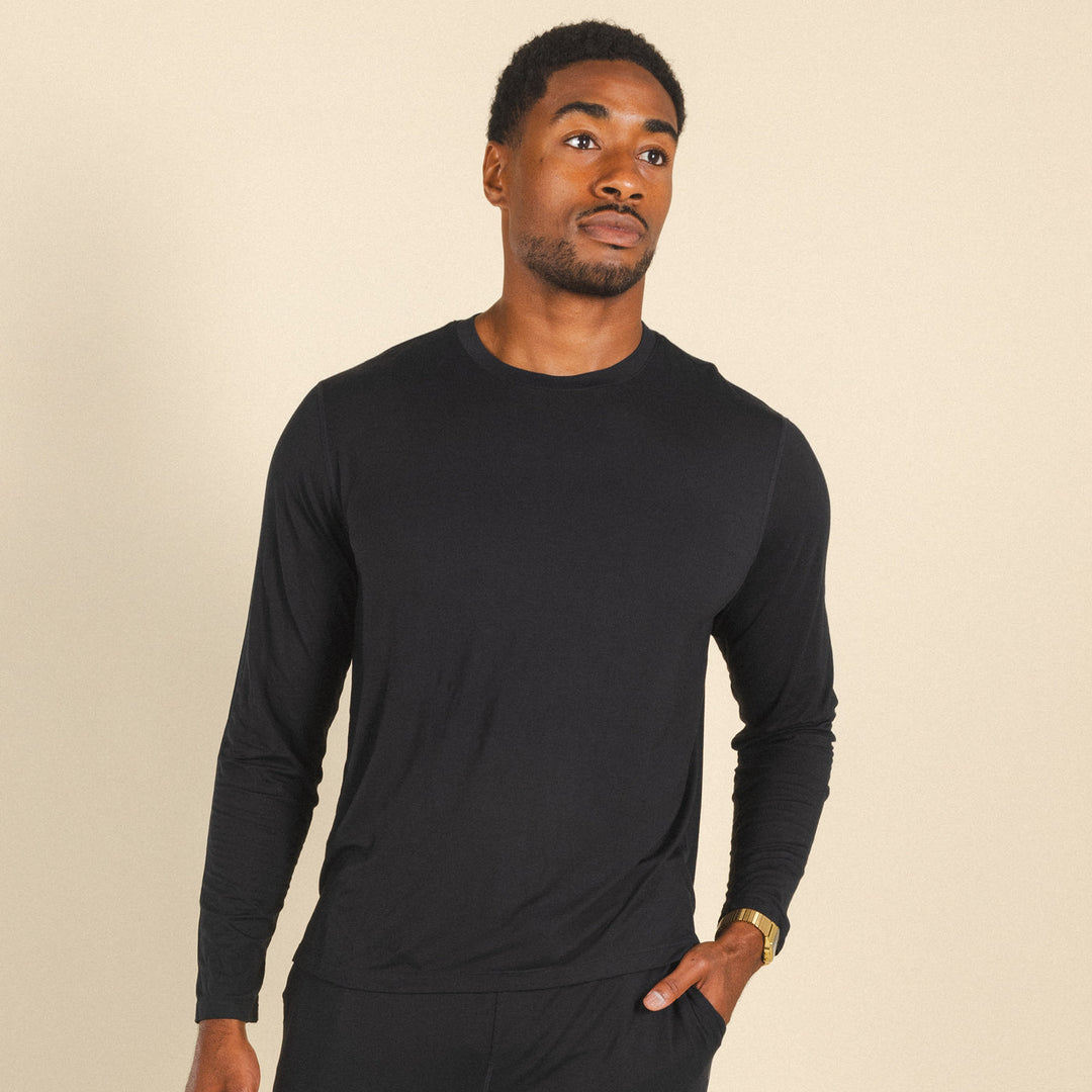 The Threat Level Midnight | Black SleepDeep™ Men’s Long Sleeve Pajama Shirt