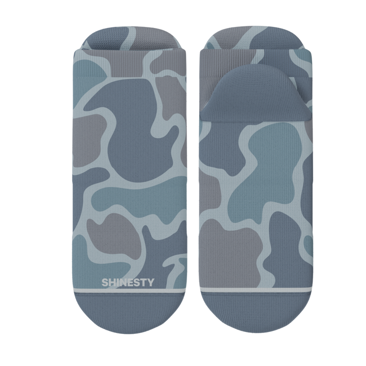 The Trail Runner | Tonal Grey Camoflauge Heel Hammock™ Ankle Socks