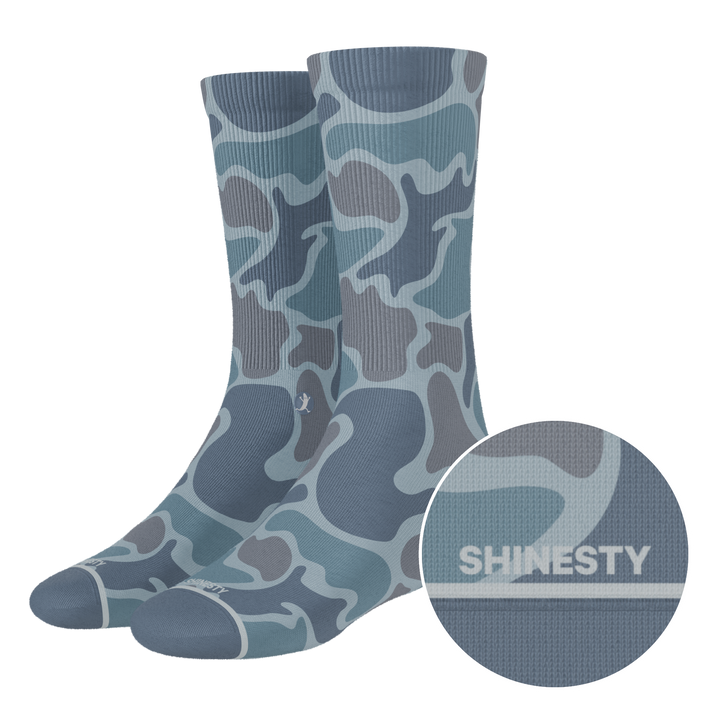 The Trail Runner | Tonal Grey Camoflauge Heel Hammock™ Crew Socks