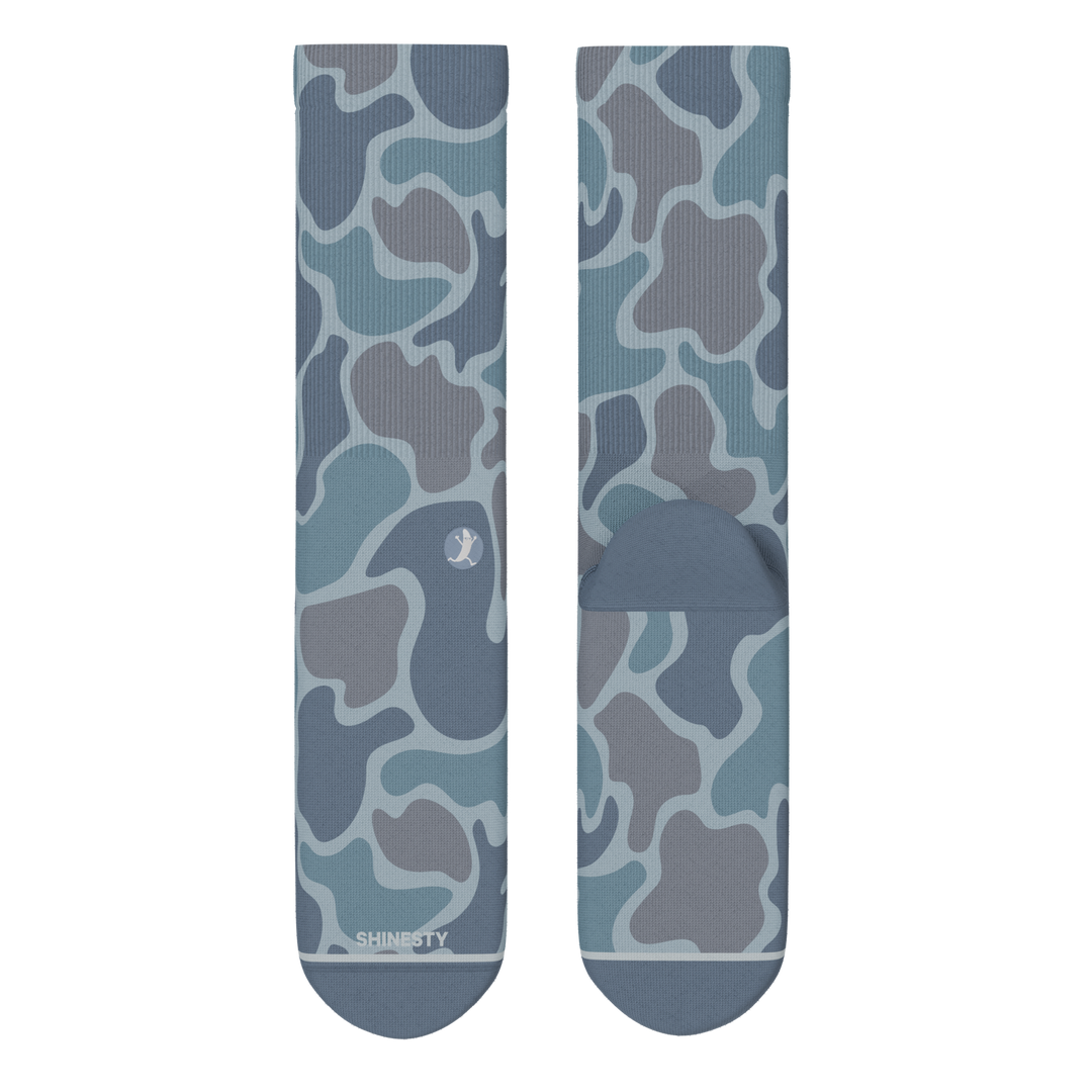 The Trail Runner | Tonal Grey Camoflauge Heel Hammock™ Crew Socks