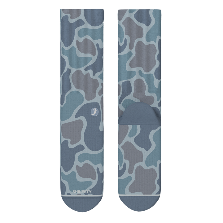 The Trail Runner | Tonal Grey Camoflauge Heel Hammock™ Crew Socks