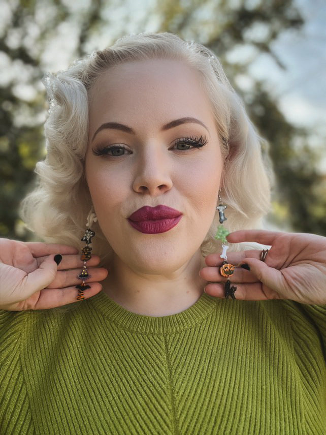 Trick or Treat Earrings by Lipstick & Chrome for Halloween