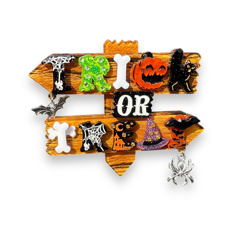 trick or treat halloween brooch