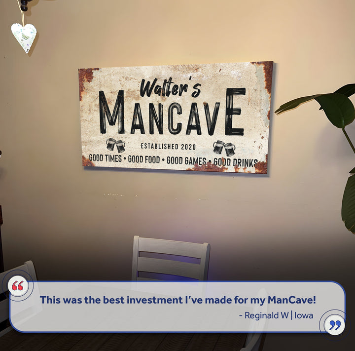 Good Times Personalized Man Cave Sign: Custom Bar Signs for Home Bar – Perfect Man Cave Wall Decor