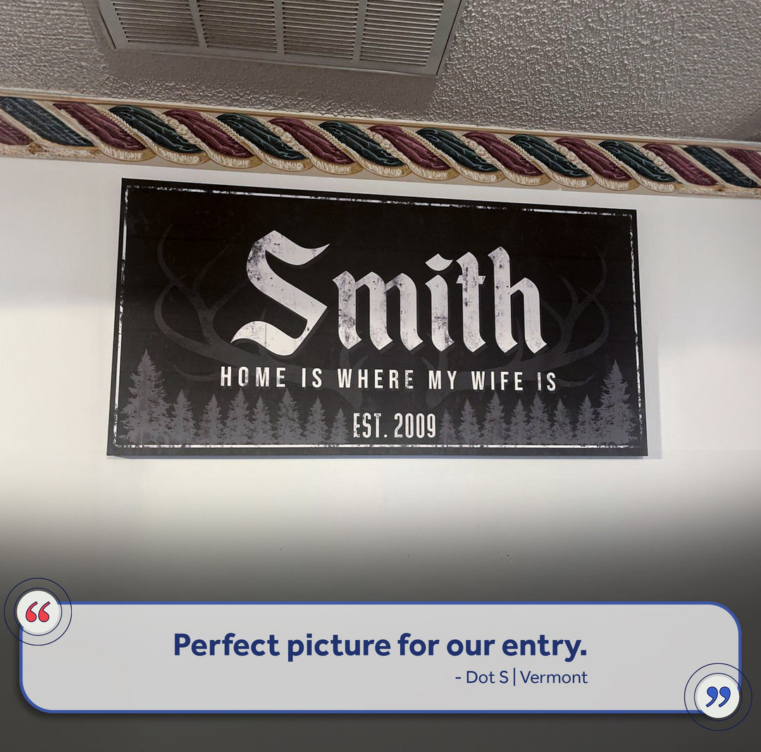 Rustic Family Antler Sign III