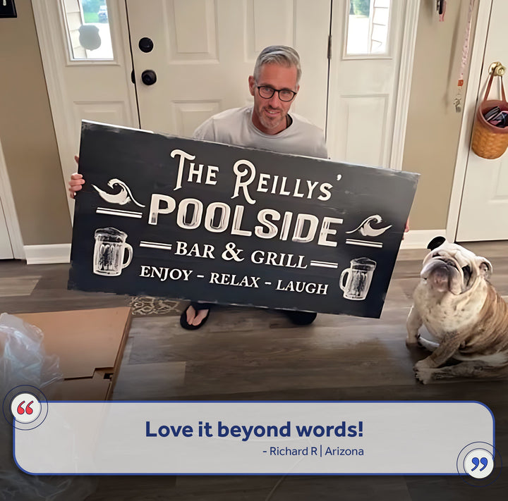 Personalized Poolside Bar And Grill Sign III