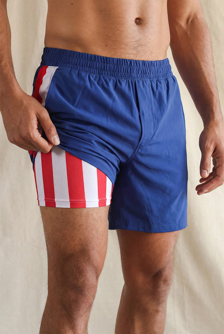 The Double Duty | American Flag Ball Hammock® 7 Inch Athletic Shorts