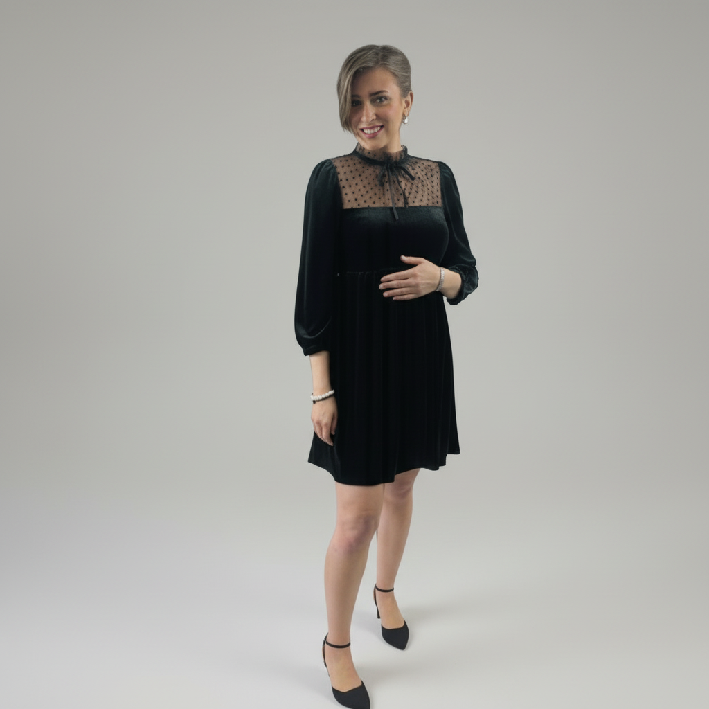 Penelope Retro Mini Dress in Velvet