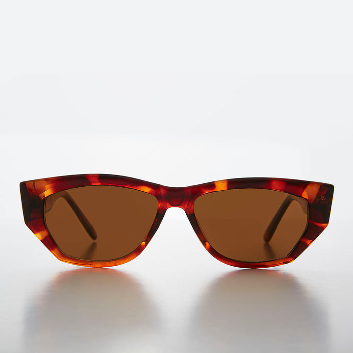 Chunky Mod Street Style Vintage Sunglass with Gold Bling - Val