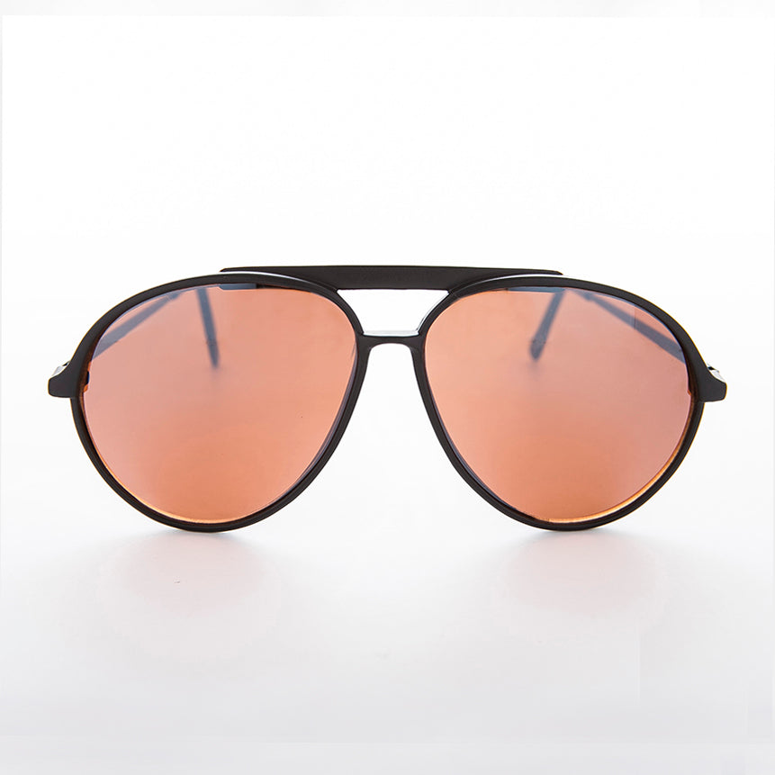 Retro Aviator Vintage Sunglass with Amber Lens - Vickers