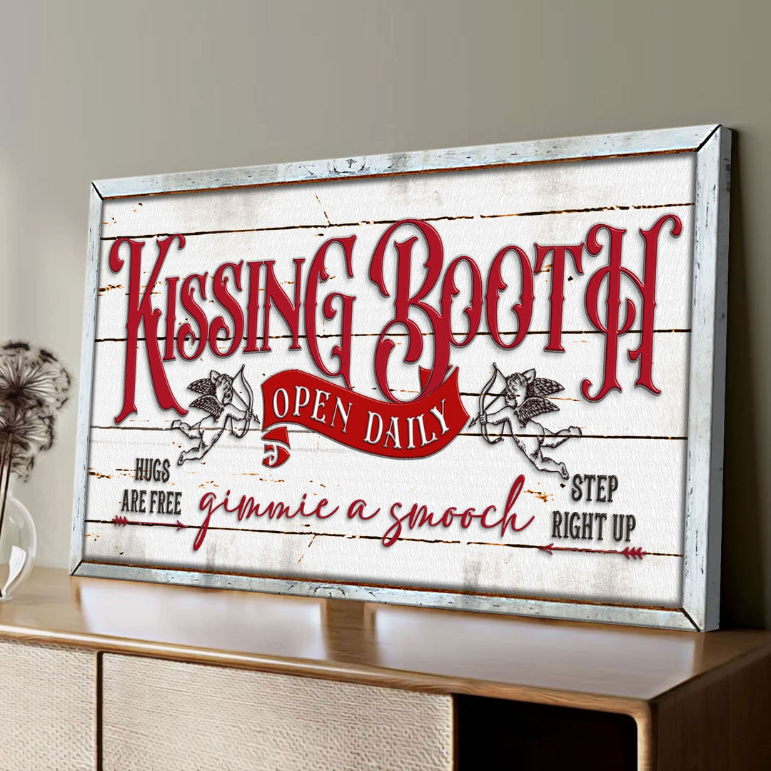 Vintage Rustic Kissing Booth Sign