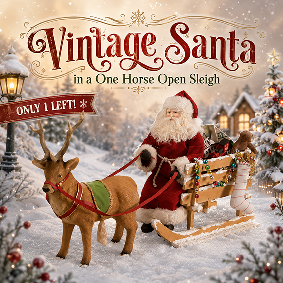 Santa in a One Horse Open Sleigh Vintage Santa by Bethany Lowe Designs