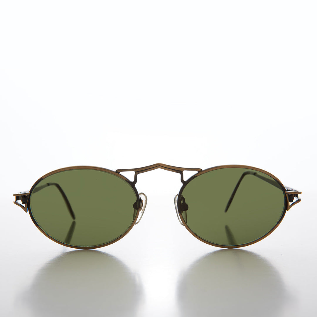 Oval Metal Steampunk Sunglass - Wyman