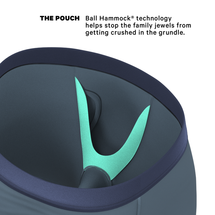 The Wake In The Lake | Tonal Teal Long Leg Ball Hammock® Pouch Underwear With Fly