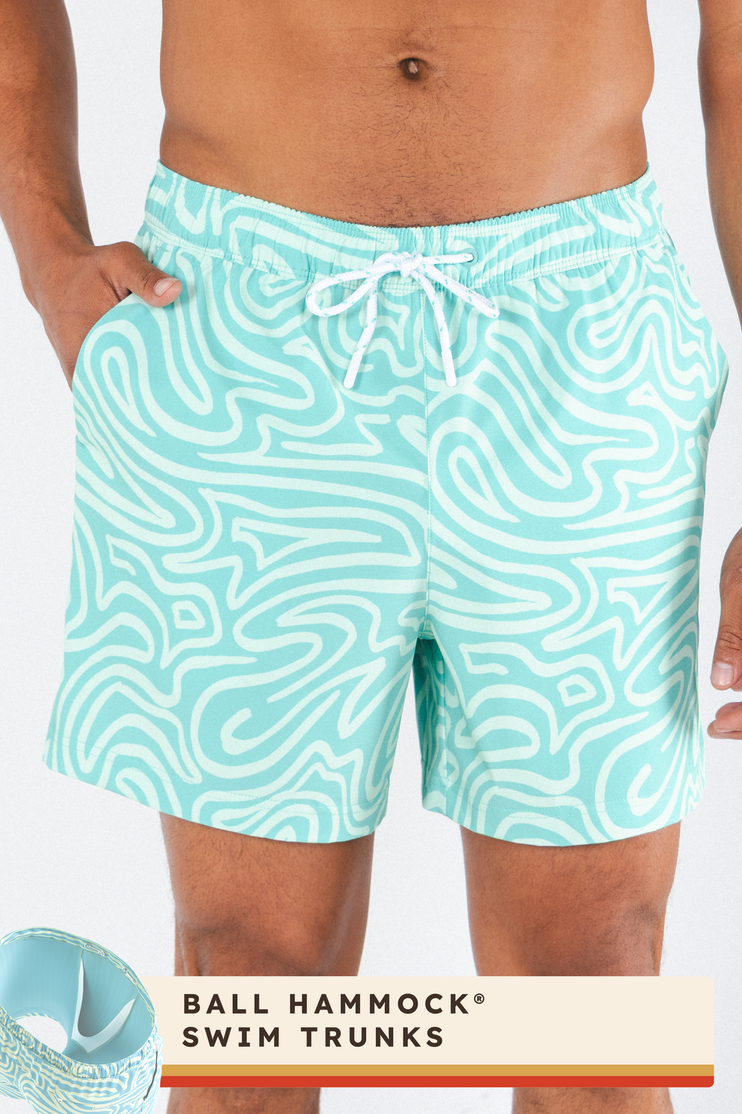 The Water Park | Neon Abstract Line Ball Hammock® Pouch 5" Swim Trunks