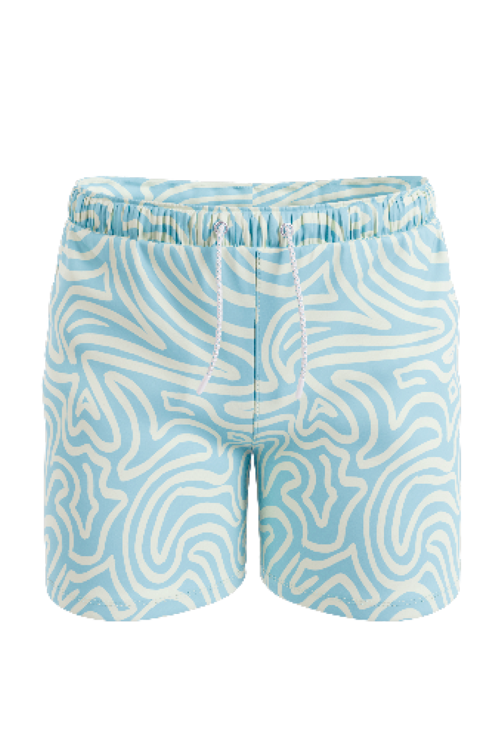 The Water Park | Neon Abstract Line Ball Hammock® Pouch 8" Swim Trunks