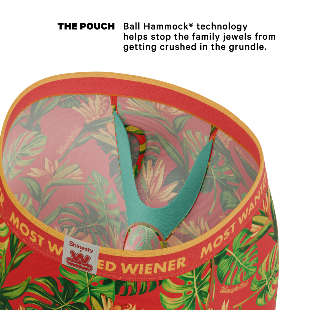 The Wiener In Paradise | Shinesty X Wienerschnitzel Tropical Long Leg Ball Hammock® Pouch Underwear With Fly