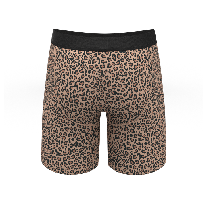 The Wild Cat | Leopard Print Long Leg Ball Hammock® Pouch Underwear With Fly