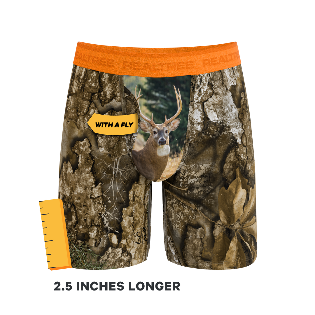 The Wild Game | Realtree x Shinesty Neon Orange Long Leg Ball Hammock® Pouch Underwear With Fly