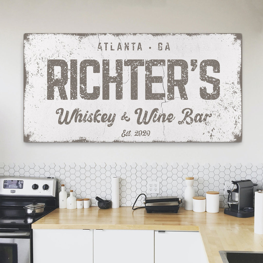 Personalized Whiskey and Wine Bar Sign: Custom Bar Signs for Home Bar – Perfect Man Cave Wall Decor & Ideal Gift for Wine Lovers