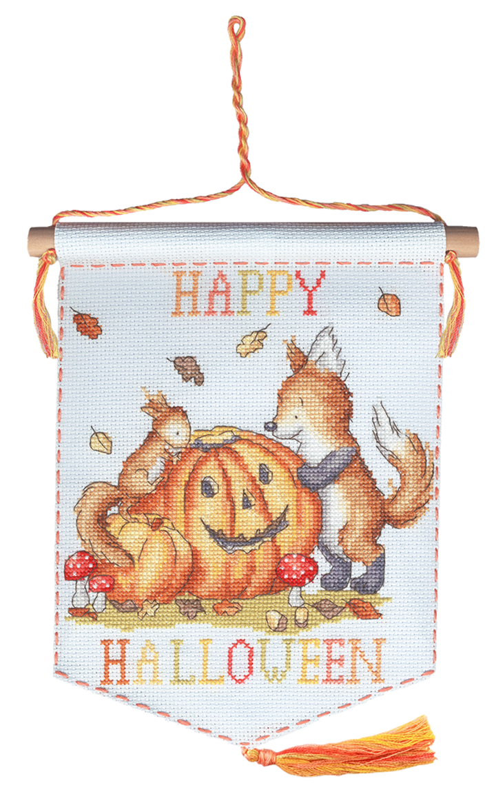 Happy Halloween (Flag) XKG18 Counted Cross Stitch Kit