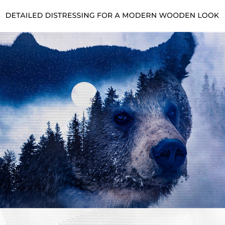 Animals Forest Bear Illustration Canvas Wall Art II