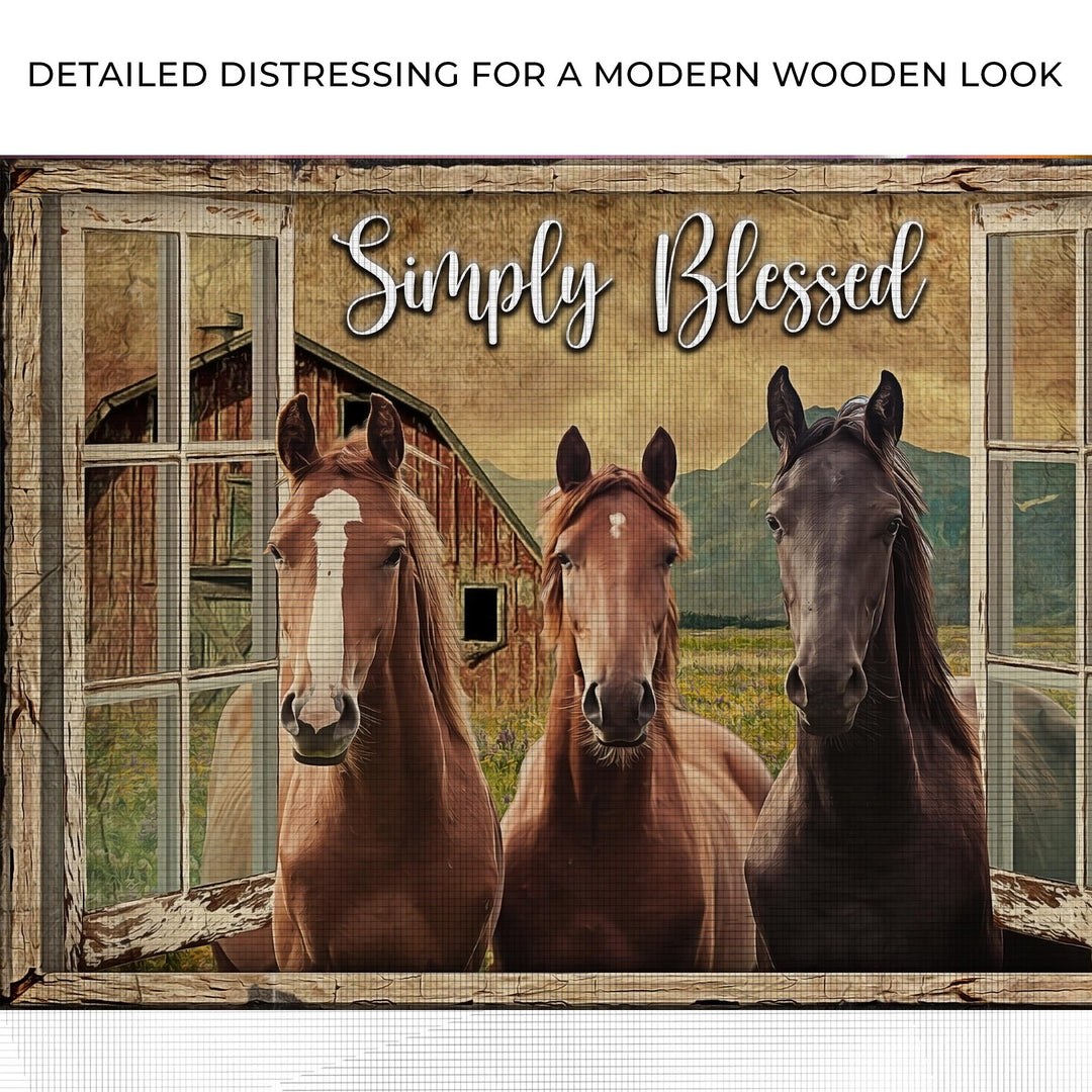 Simply Blessed Amazing Horse Farm Sign
