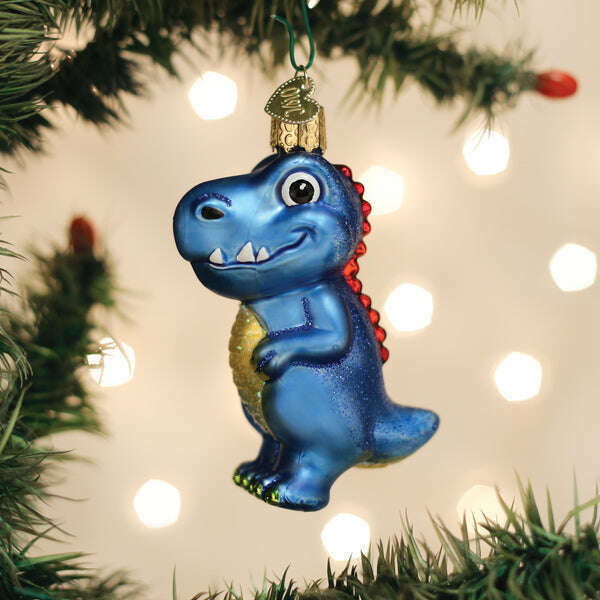 Old World Christmas A-Roarable Tyrannosaurus Blown Glass Ornament