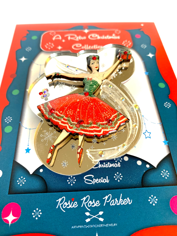 Ballerina Christmas Brooch by Rosie Rose Parker
