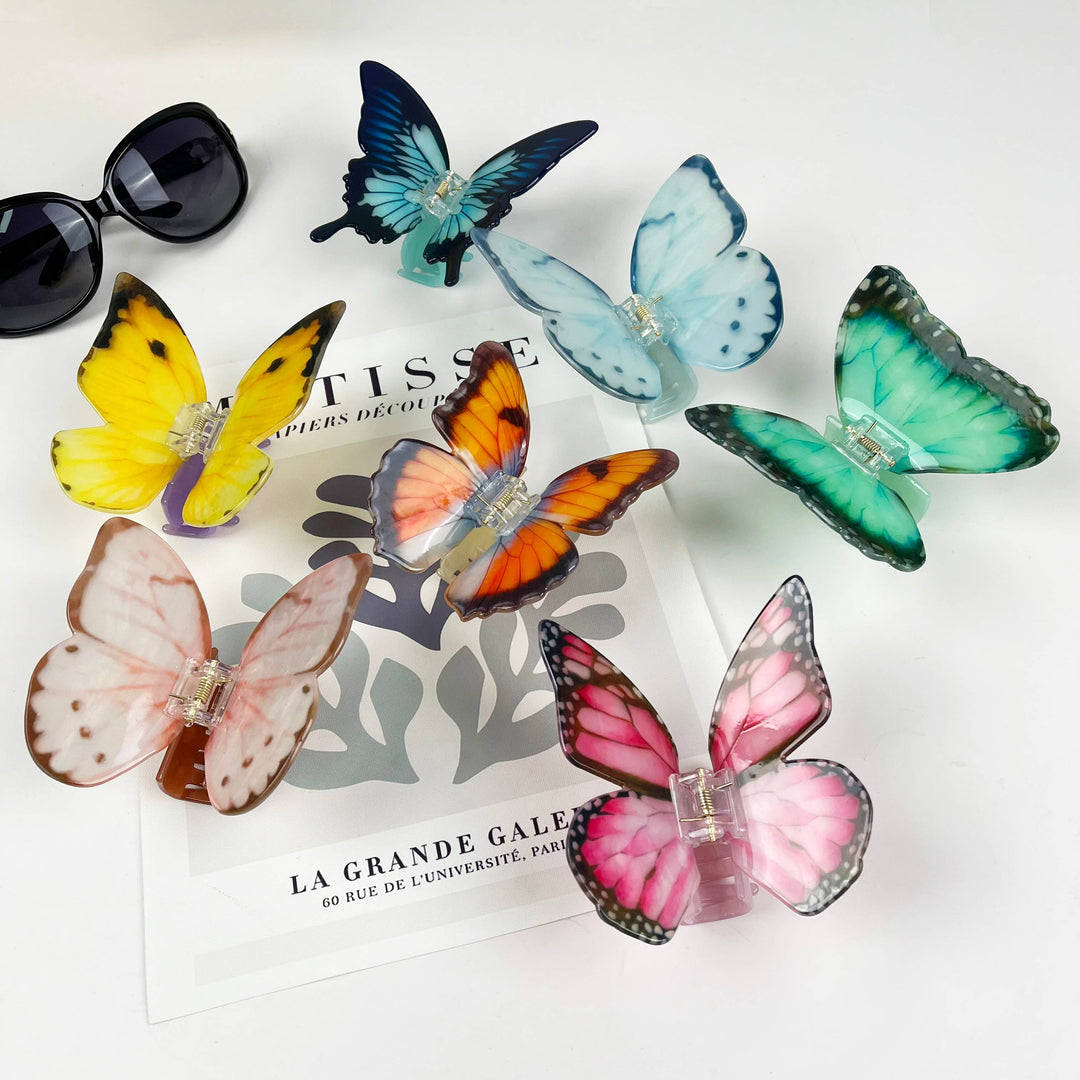 Acetate large butterfly hair clip animal claw clips