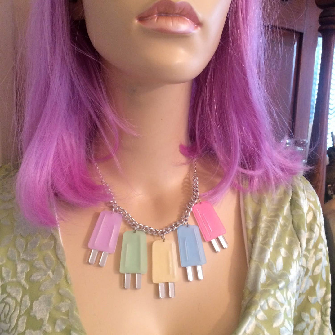 Pastel Ice Pop Popsicle Charm Necklace